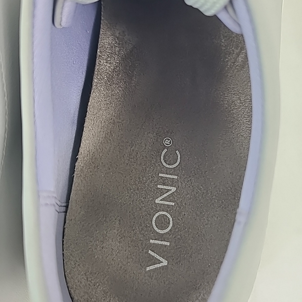 Vionic Paisley Leather Casual Sneaker Shoe Womens Size 8 Gray White - Picture 7 of 10